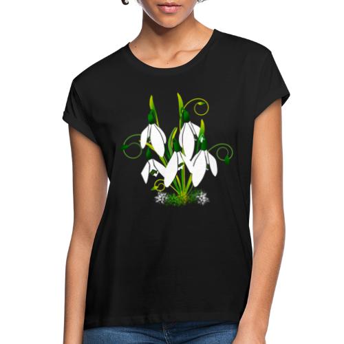 Schneeglöckchen, Blumen, Blüten, floral, Ornamente - Frauen Oversize T-Shirt