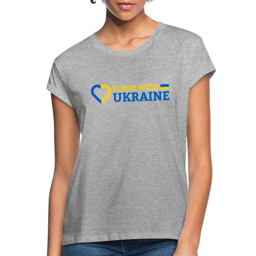 Stand With Ukraine Support Solidarität Herz Flagge - Frauen Oversize T-Shirt
