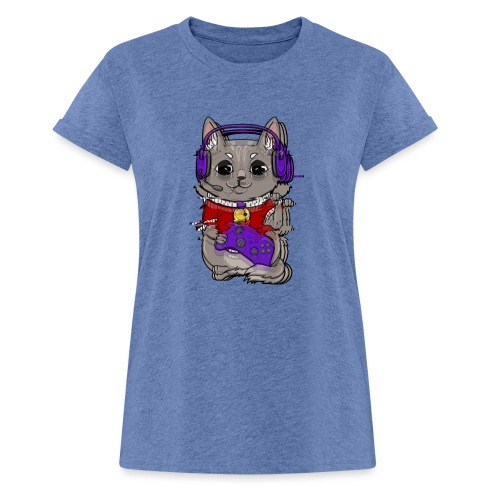 Glitch Cat - Damska koszulka o luźnym kroju