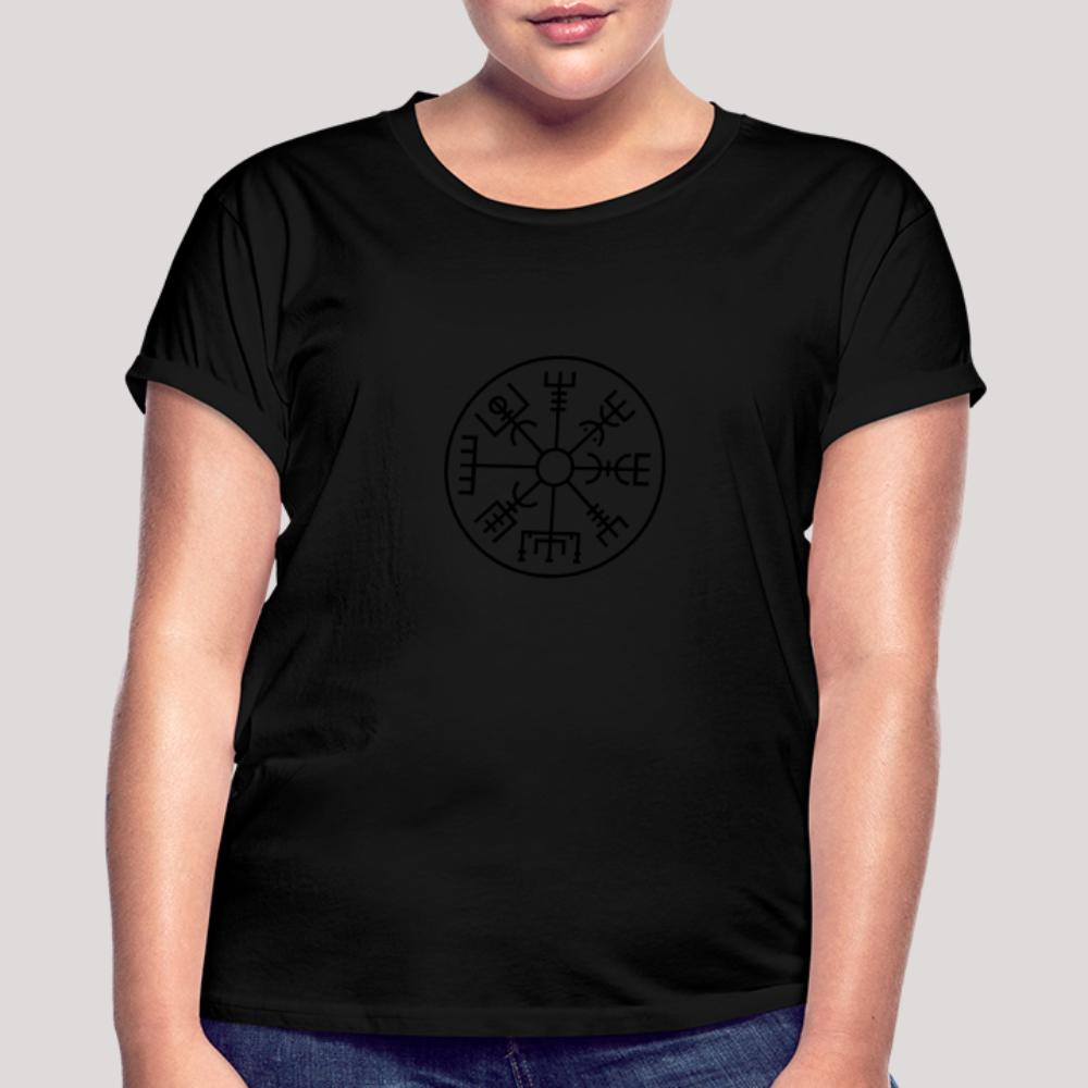 Vegvisir Kreis - Frauen Oversize T-Shirt Schwarz