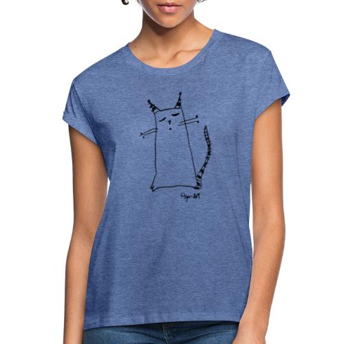 Katze in Gedanken - Frauen Oversize T-Shirt