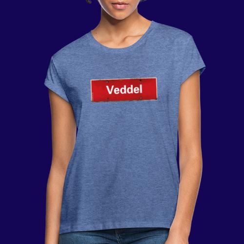 Hamburg Veddel rotes Ortsschild antik - Frauen Oversize T-Shirt