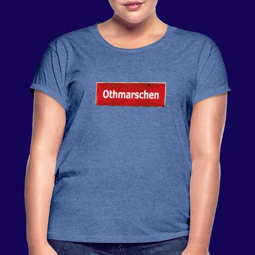 HAMBURG-Othmarschen: Das rote Antik Ortsschild - Frauen Oversize T-Shirt