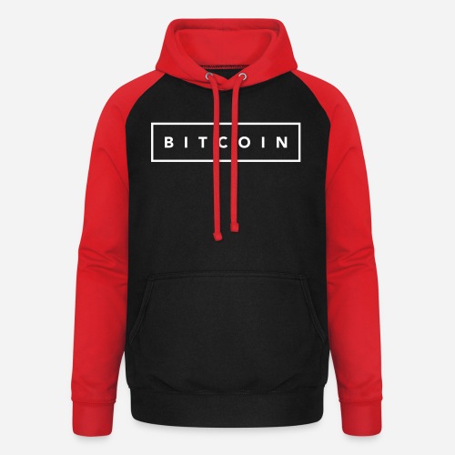 Bitcoin hvide firkant - Unisex baseball hoodie