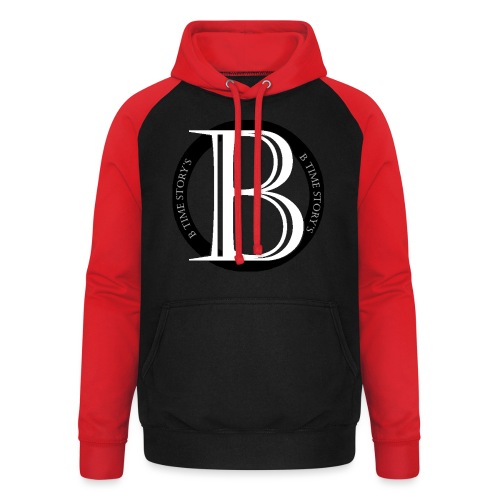 logo zwart - Uniseks baseball hoodie