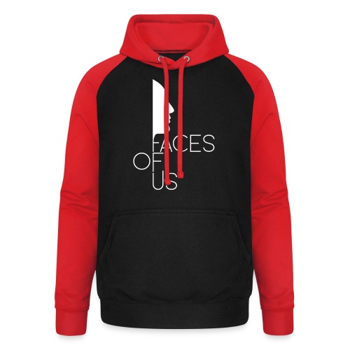 Faces of Us - weiss auf transparent - Unisex Baseball Hoodie