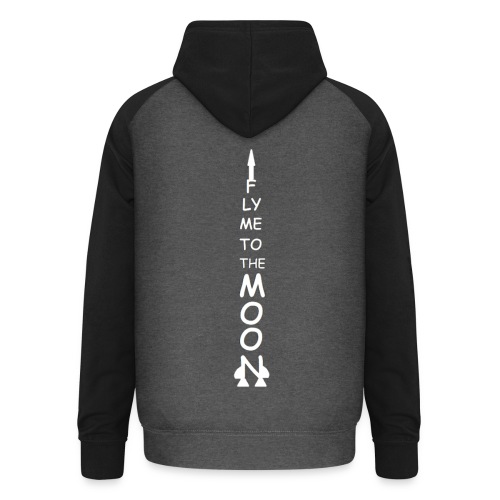 Fly me to the moon (MS paint version) - Uniseks baseball hoodie