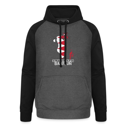 Straight Outta Bahrain country map - Unisex Baseball Hoodie