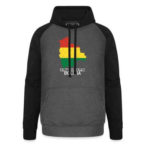 Straight Outta Bolivia country map & flag - Unisex Baseball Hoodie