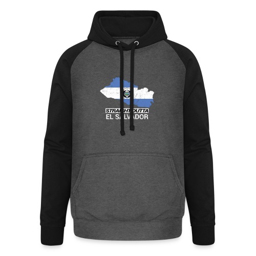 Straight Outta El Salvador country map &flag - Unisex Baseball Hoodie