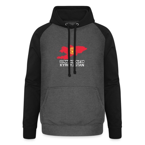 Straight Outta Kyrgyzstan country map - Unisex Baseball Hoodie