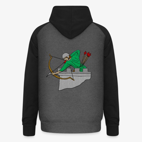 Archery Medieval Embroidered design by patjila - Unisex Baseball Hoodie