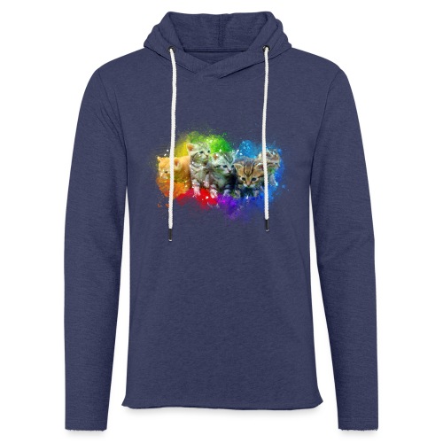 Chatons peinture arc-en-ciel -by- Wyll Fryd - Sweat-shirt à capuche léger unisexe