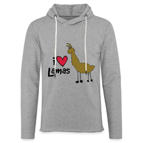 I love Lamas - Leichtes Kapuzensweatshirt Unisex