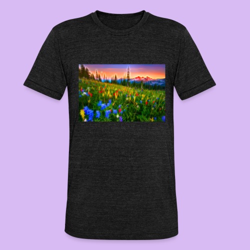Bagliori in montagna - Maglietta unisex tri-blend di Bella + Canvas