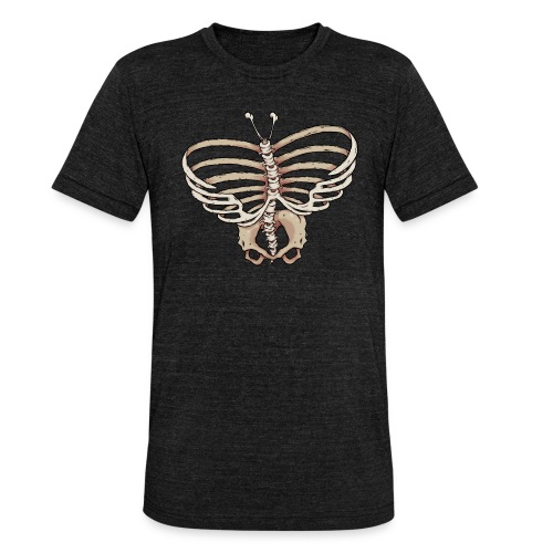 Schmetterling Skelett - Unisex Tri-Blend T-Shirt von Bella + Canvas