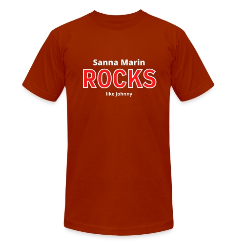 Sanna Marin Rocks like Johnny - Bella + Canvasin unisex Tri-Blend t-paita.