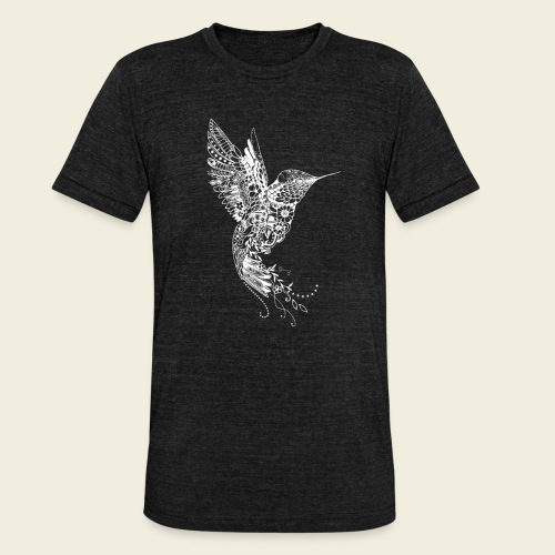 Großer Kolibri in weiß - Unisex Tri-Blend T-Shirt von Bella + Canvas