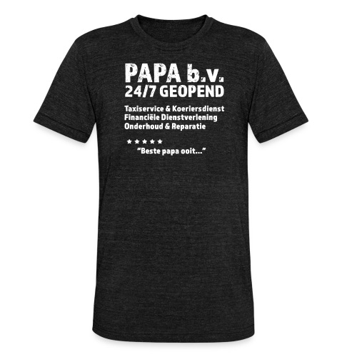 Papa b.v. grappig shirt voor vaderdag - Uniseks tri-blend T-shirt van Bella + Canvas
