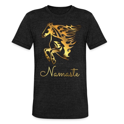 Namaste Horse On Fire - Unisex Tri-Blend T-Shirt von Bella + Canvas