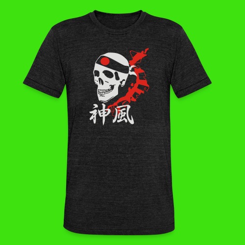 Kamikaze Skull Kanji - Unisex Tri-Blend T-Shirt von Bella + Canvas