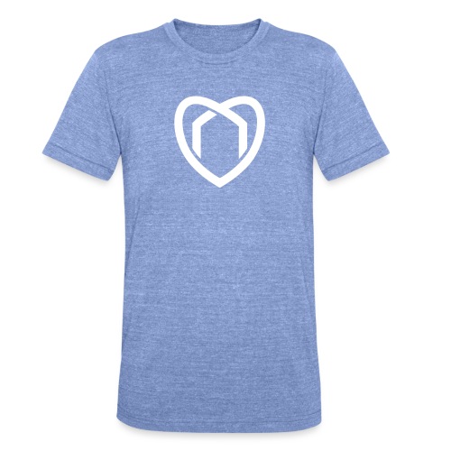 Blaue Haus Logo Herz - Unisex Tri-Blend T-Shirt von Bella + Canvas