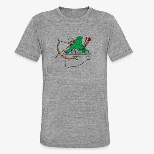 Archery Medieval Embroidered design by patjila - Unisex Tri-Blend T-Shirt by Bella + Canvas
