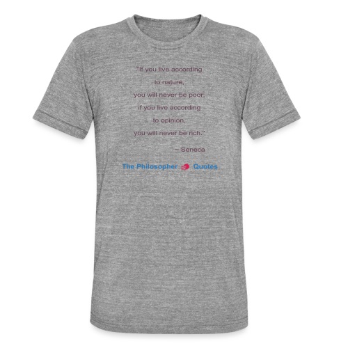 Seneca Living according to opinion Philosopher b - Uniseks tri-blend T-shirt van Bella + Canvas