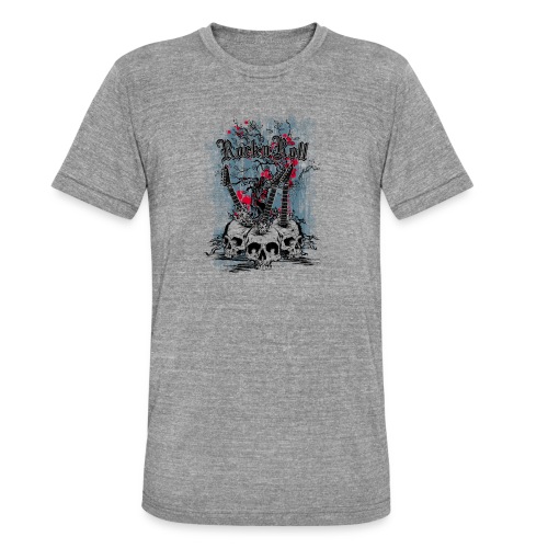 rock n roll skulls - Uniseks tri-blend T-shirt van Bella + Canvas