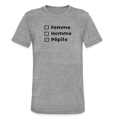 Femme-Homme-Pépite - T-shirt chiné Bella + Canvas Unisexe