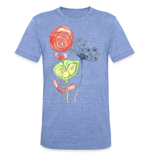 Blumen - Unisex Tri-Blend T-Shirt von Bella + Canvas