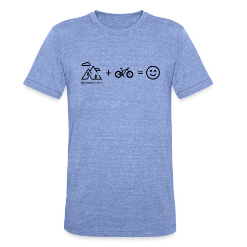 Mountains + Bike = Happiness - Unisex Tri-Blend T-Shirt by Bella + Canvas