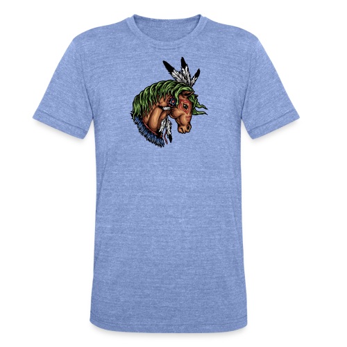 indianischer Pferdekopf - Unisex Tri-Blend T-Shirt von Bella + Canvas