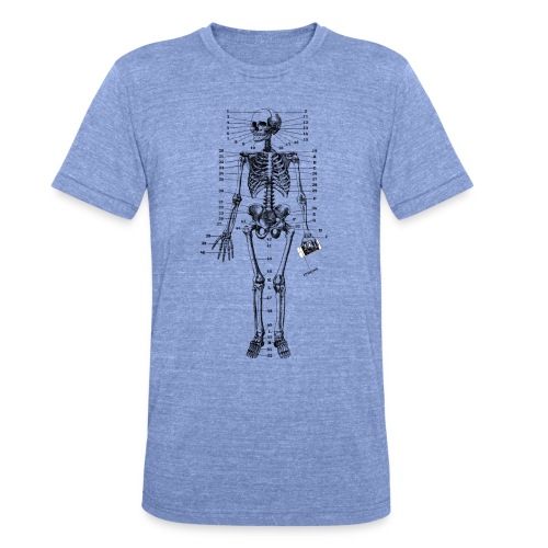 Human skeleton - Camiseta Tri-Blend unisex de Bella + Canvas