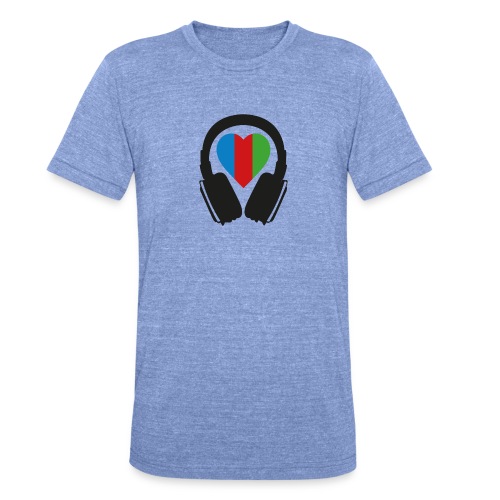 Silent Disco Headphone > Heart | black - Unisex Tri-Blend T-Shirt von Bella + Canvas