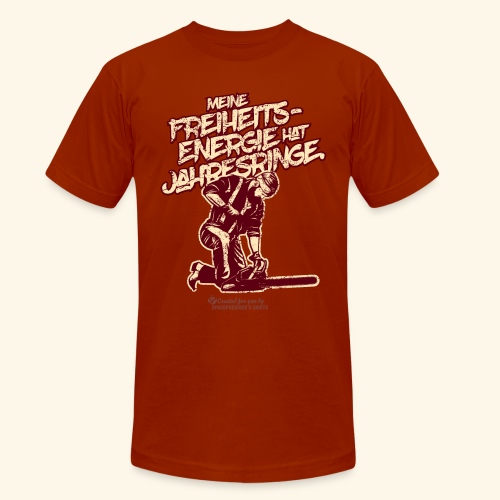 Freiheitsenergie hat Jahresringe Holzfällerspruch - Unisex Tri-Blend T-Shirt von Bella + Canvas