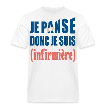 Je panse donc je suis infirmière t-shirt cadeau - T-shirt Workwear homme - blanc - Devant - AI Model Male 185 dark (185cm)