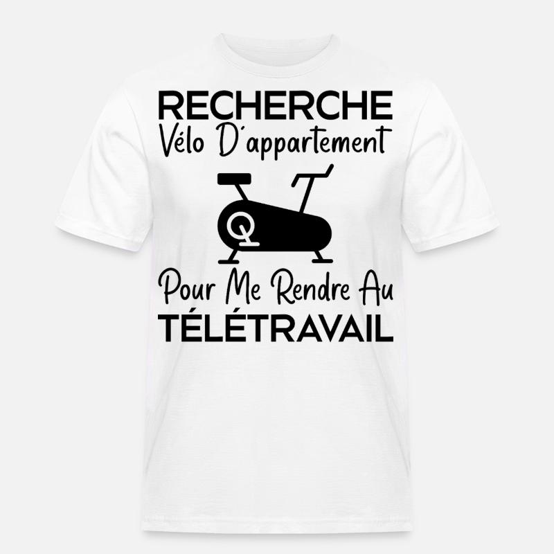 Telearbeit, Arbeitshumor, Bürohumor - Männer Workwear T-Shirt - Weiß