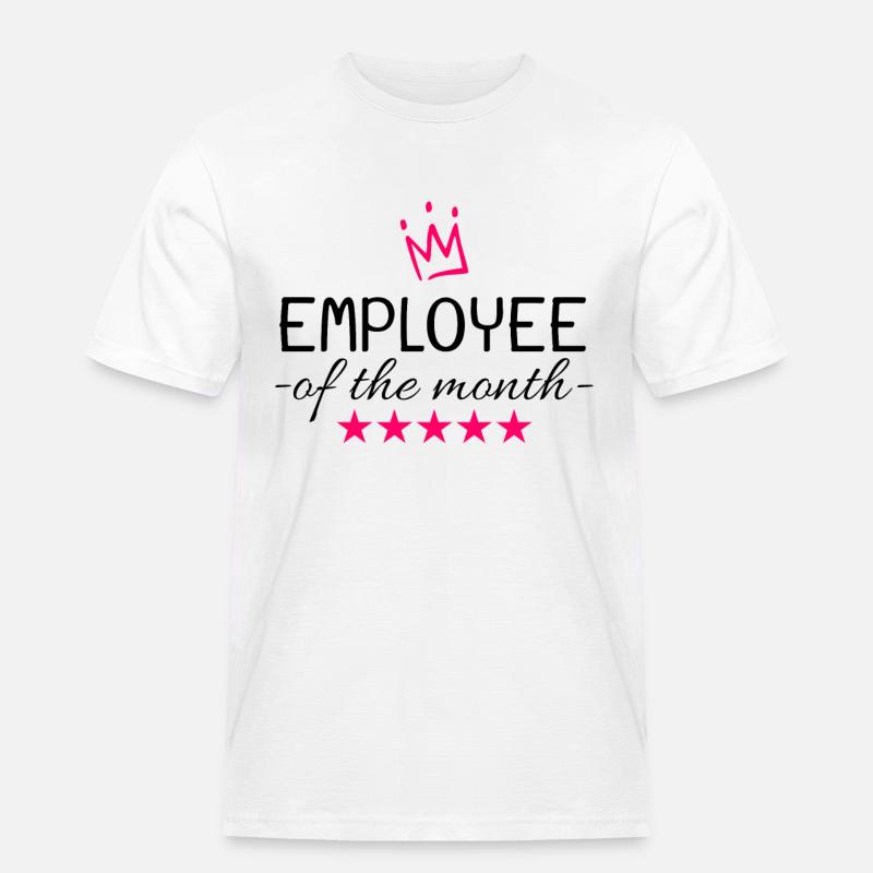 Mitarbeiter des Monats Geschenk - Männer Workwear T-Shirt - Weiß