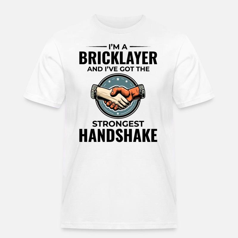Bricklayer Wit: Crafting Solid Handshakes - Men's Workwear T-Shirt - white