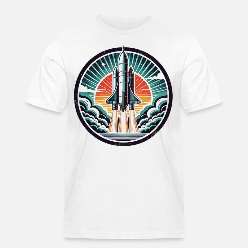 Space shuttle Spaceship - Männer Workwear T-Shirt - Weiß