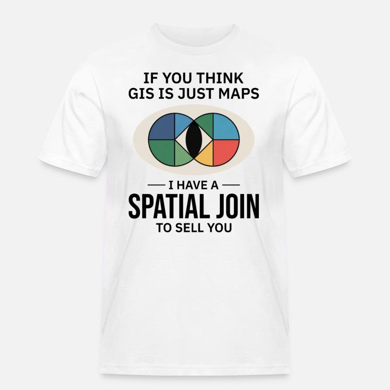 GIS Spatial Join Map Datenanalyse - Männer Workwear T-Shirt - Weiß