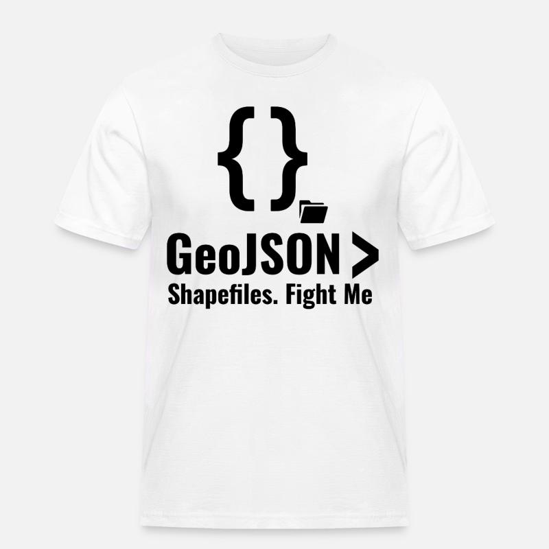 Debatte über GeoJSON-Shapefiles GIS-Datenformat - Männer Workwear T-Shirt - Weiß