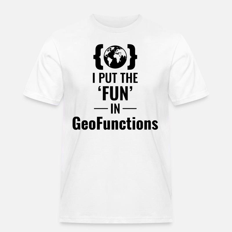 GeoFunctions GIS Programming Developer Fun - Men's Workwear T-Shirt - white