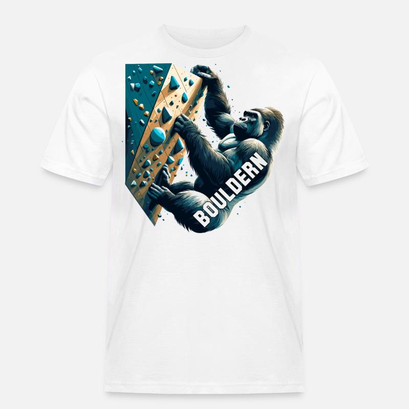 Bouldern Gorilla Geschenk - Männer Workwear T-Shirt - Weiß