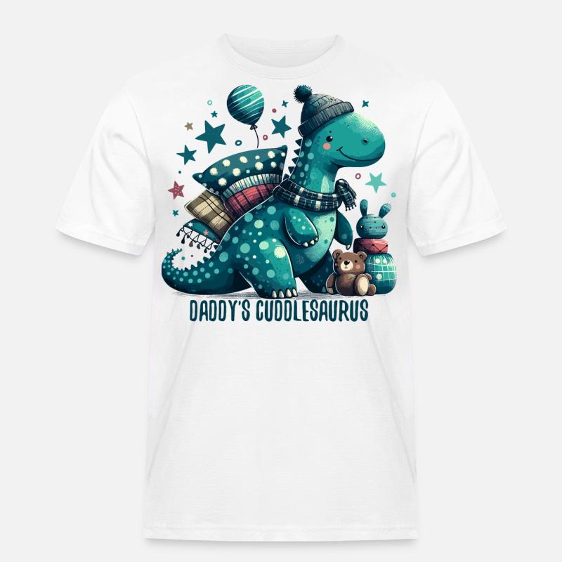 Daddy's Cuddlesaurus Cuddle Dinosaur Gift - Men's Workwear T-Shirt - white