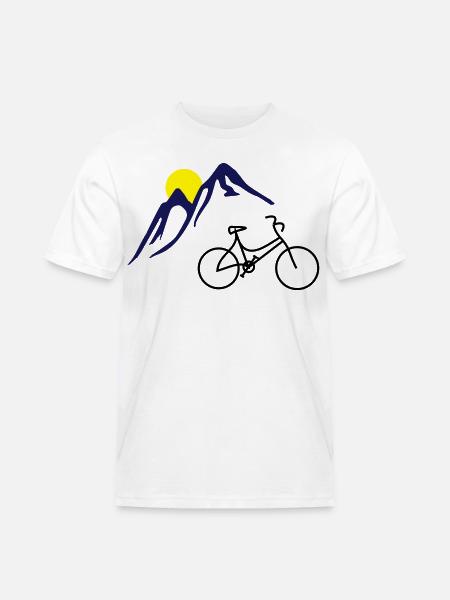 Bike, mountains and Sun - Men's Workwear T-Shirt - white