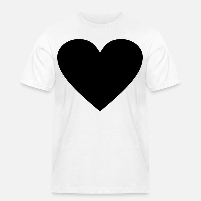Schwarzes Herz Awesomeelement - Männer Workwear T-Shirt - Weiß