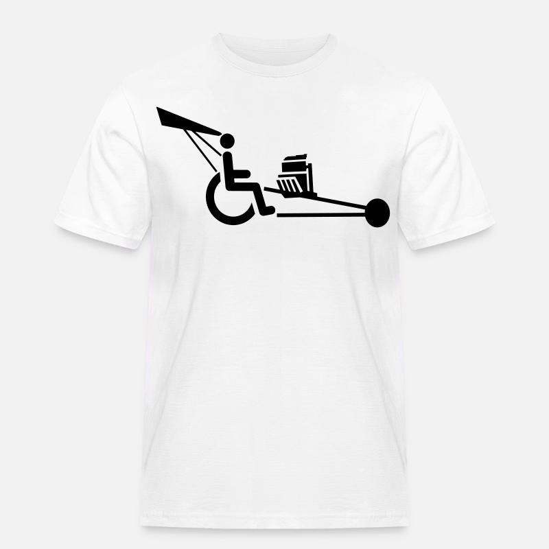 Bild eines Rollstuhls mit V8-Motor # - Männer Workwear T-Shirt - Weiß