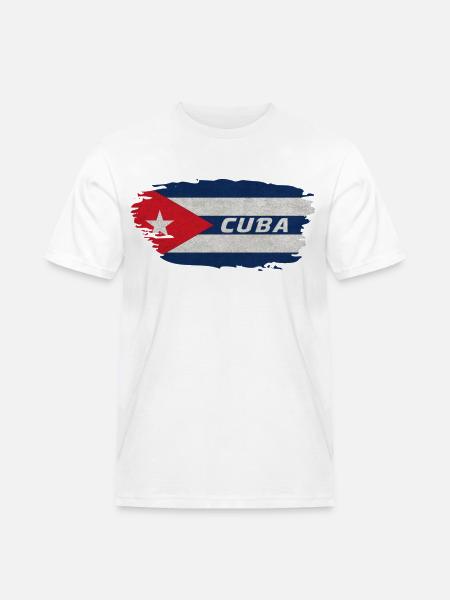 Cuba Drapeau / Caraïbe Cadeau - T-shirt Workwear homme - blanc